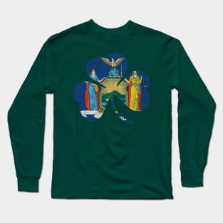 New York Flag Shamrock Irish St Patricks Day Long Sleeve T-Shirt